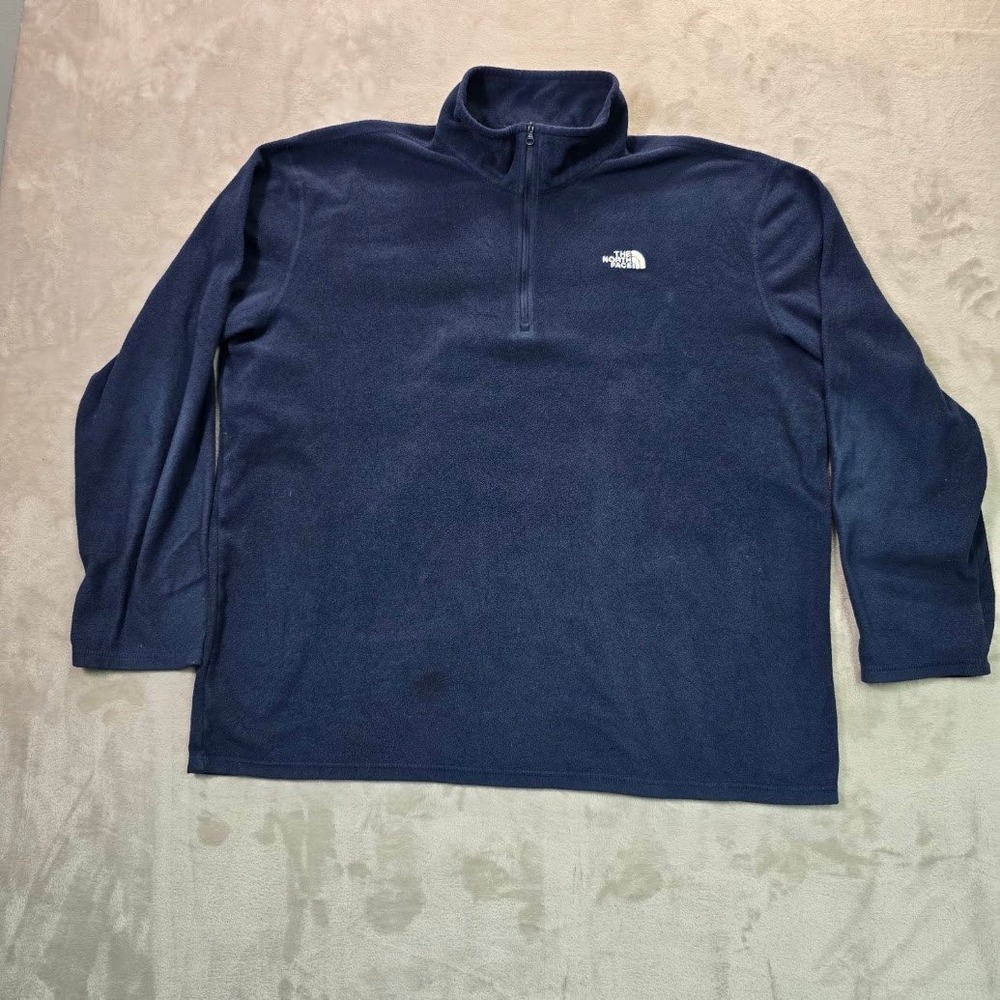 The North Face Mens XXL Navy Blue Quarter Zip Fleece Pullover Jacket